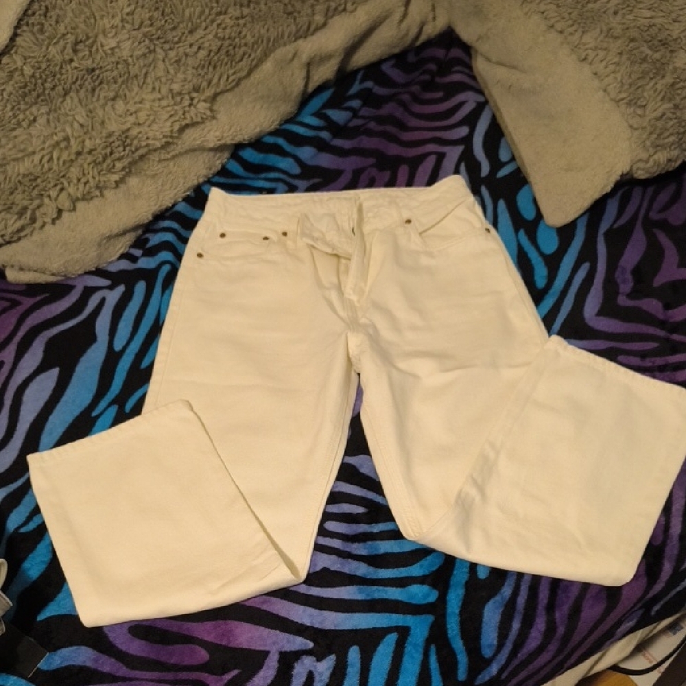 Avec Les Filles | White Straight Leg Jeans